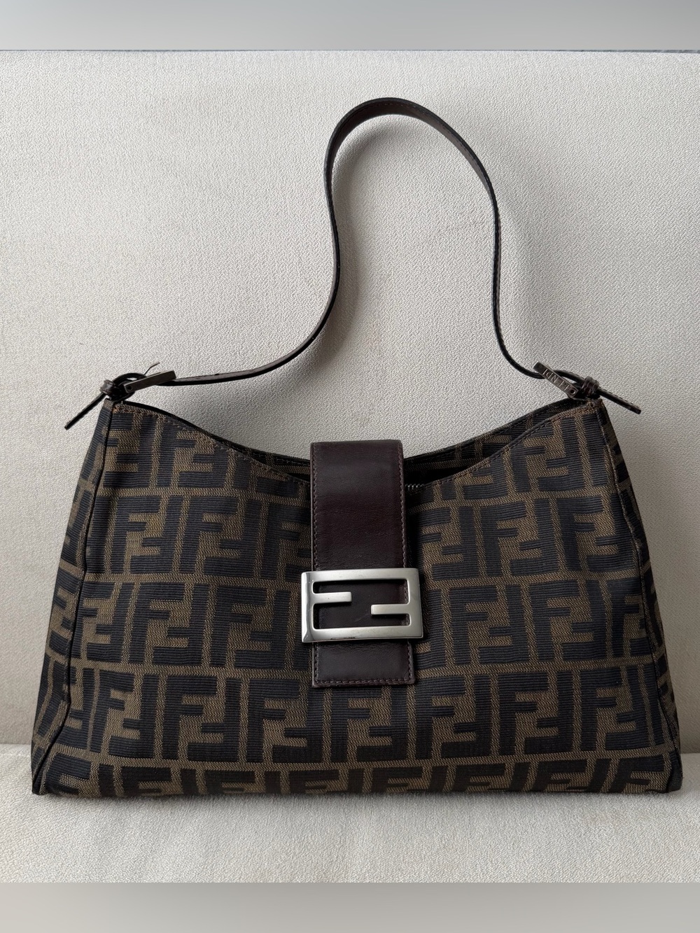 Fendi Brown Zucca Leather Shoulder Bag